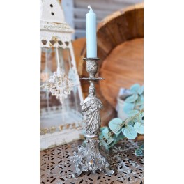 Antik Jesus Hjerte Lysestage [H25,5cm] SØLV*