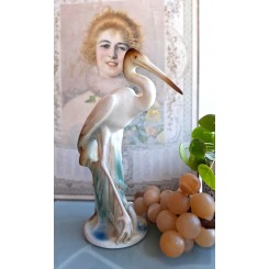 Gammel porcelænsfigur 'Hejre' [33,5cm]