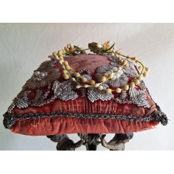 Antik Pude fra Brudeglobe [PERLER] + Vokskrans