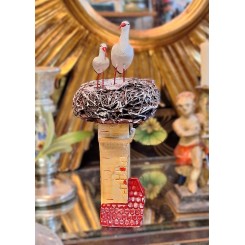 Gamle Storke p&aring; Skorsten [H20cm]*