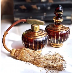 1920' Parfume Toiletbordssæt STRIBET [ART DECO] 2 dele