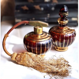 1920' Parfume Toiletbordssæt STRIBET [ART DECO] 2 dele