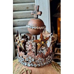 Gammel Madonnakrone med mange Sten [H17x12cm]