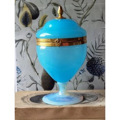 Art Nouveau Opaline Smykkeskrin Forgyldt [1900'] 