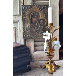 Fransk Kirkestage Opalineblomster [H28cm] 1 Lysarm