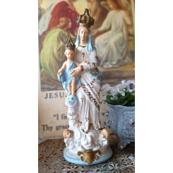 Gl. Madonna m./Jesusbarn & Englebasser (46cm)