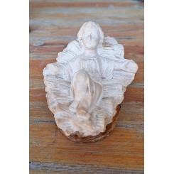 Gl. Jesusbarn i Krybben Gips (6,5x10,5cm)