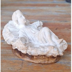 Gl. Jesusbarn i Krybben Gips (6,5x10,5cm)