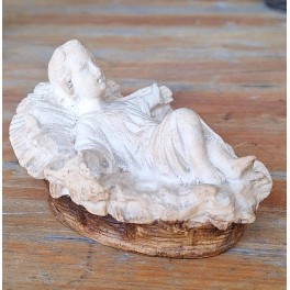 Gl. Jesusbarn i Krybben Gips (6,5x10,5cm)