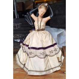 Gammel Lampe Half Doll Papmaché (H30cm)