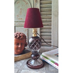 Gammel Rød Krystalglas-lampe [H28cm] Val St. Lambert