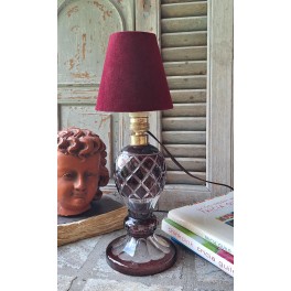 Gammel Rød Krystalglas-lampe [H28cm] Val St. Lambert