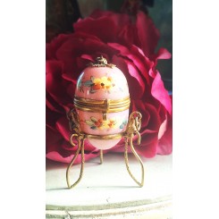 1800-tals Parfume-Æg i Opaline - på 3 Ben (Håndmalet)