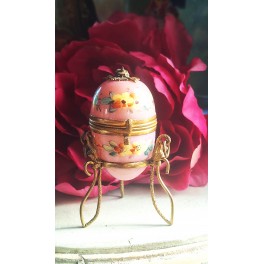 1800-tals Parfume-Æg i Opaline - på 3 Ben (Håndmalet)