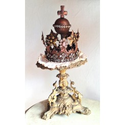 Gammel Madonnakrone med mange Sten [H17x12cm]