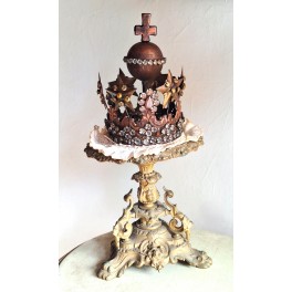 Gammel Madonnakrone med mange Sten [H17x12cm]