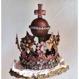 Gammel Madonnakrone med mange Sten [H17x12cm]