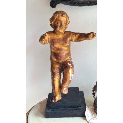 Jesusbarn i Forgyldt Træ [H40cm] 1800-tallet