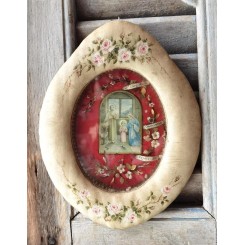 Antik Fransk Relikvie i Stoframme [18,5x15cm]* 