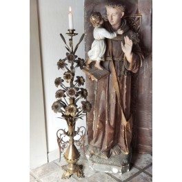 ANTIK Fransk Kirkestage 1 Lys [H86cm] Gotisk