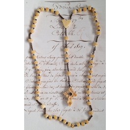 1800-tals rosenkrans i ben. Relikvie (L37,5cm)