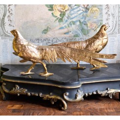 Gl. Fasaner Metalfigurer 'GULD' [12x28cm] Pr. Stk