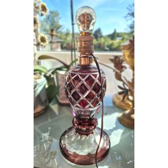 Gammel Rød Krystalglas-lampe [H28cm] Val St. Lambert