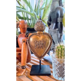 Gammelt EX VOTO i Messing [H21,5cm] Hjerte