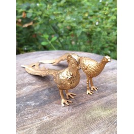 Gl. Fasaner Metalfigurer GULD [7x20cm] PAR