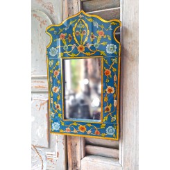 Gammelt Spejl med Glasmaleri [37x22cm]