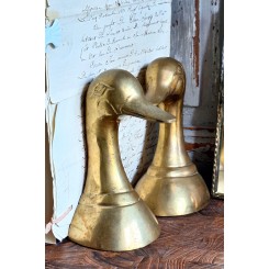 Messing Bogstøtter ANDEHOVEDER [H14cm] PAR