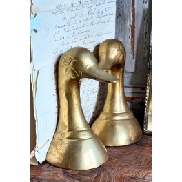 Messing Bogstøtter ANDEHOVEDER [H14cm] PAR