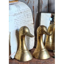 Messing Bogstøtter ANDEHOVEDER [H14cm] PAR