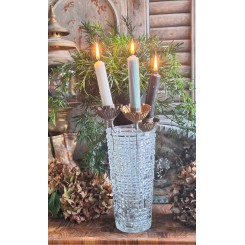 GL Vase Præget Glas (H22cm)