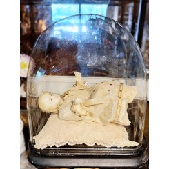 Antik Fransk Glasglobe Brudeklokke [KVADRATISK] 