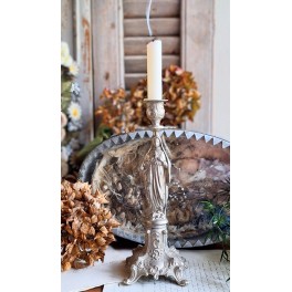 Antik MARIA lysestage [H27,5cm] 'SØLV'