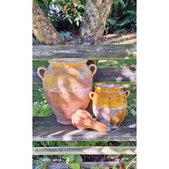 Stor Fransk Confit Krukke GUL Glasur [H34,5cm] 1800'