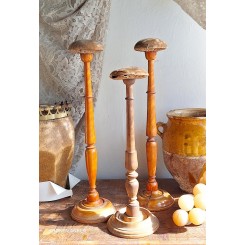 Fransk Hatteholder Display Træ 1900' [H35-41cm] Stk ass.