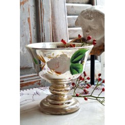 Fattigmandssølv Skål på fod MOTIV [H14cm] 1800-tal