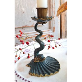 Triton Lysestage med Drage/Delfin (13,5cm) 1900'