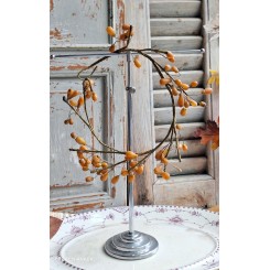 Antik Fransk Brudekrans i Voks (Ø23cm)