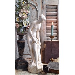 Gammel Kvindefigur Hvidt Gips [H45cm]
