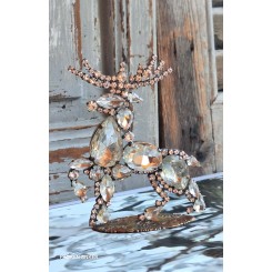 Vintage Rhinsten Rensdyr [H10,5cm] Handmade