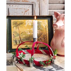 Gammel Svensk LUCIAKRONE med Pyntegrønt og Bånd