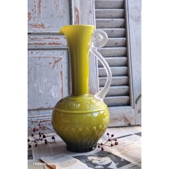 Art Deco Kande Vase med Hank [H34,5cm] Oliven