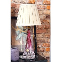 Gammel Krystalglas-lampe Pink [H37cm] Val St. Lambert