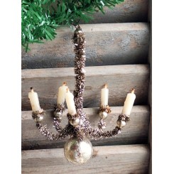 Antik Tinsel Lysekrone Vokslys (L-11cm) Julepynt