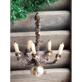 Antik Tinsel Lysekrone Vokslys (L-11cm) Julepynt