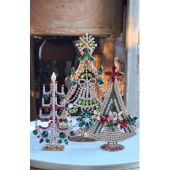 Vintage Rhinsten Juletræ [diverse størrelser] Vælg