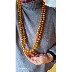 Fattigmandssølv Guirlande XXL Glasperler [ca.268cm] GULD